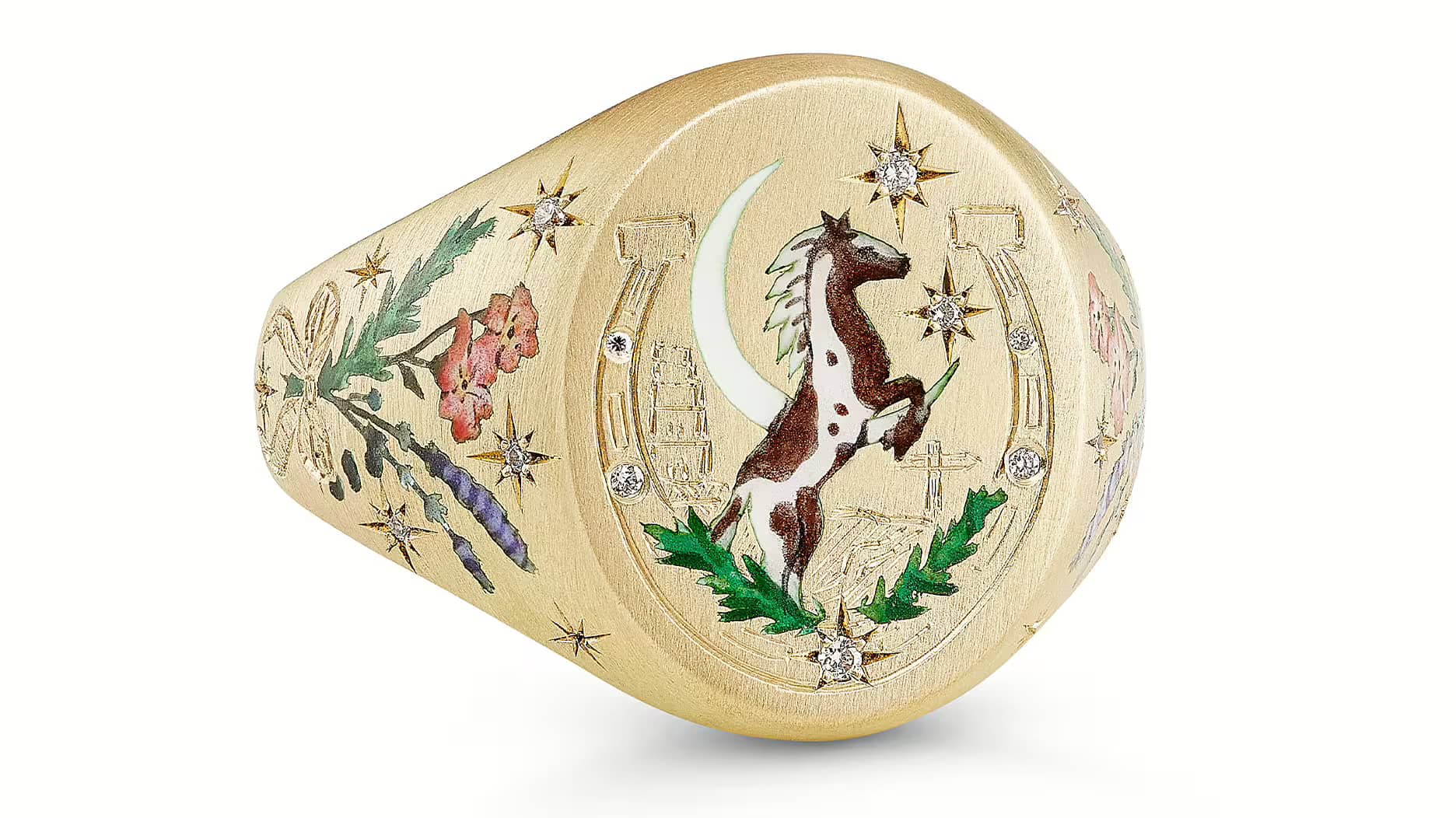 Ювелирные украшения с символом лошади из золота и бриллиантов